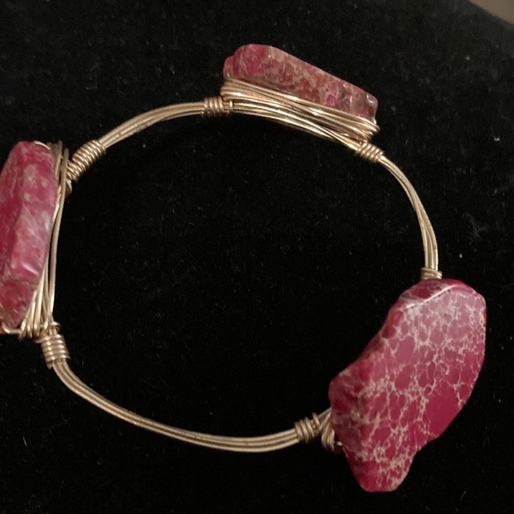Jewelry - Bright pink Stone Wire Bracelet